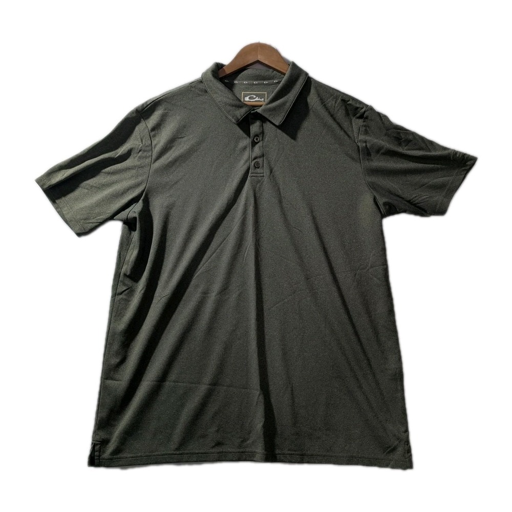 Drake Clothing Company Polo Shirt Men's XL Green Performance Fishing Golf